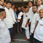भाजपा सरकार के विरोध में कांग्रेसियों का प्रदर्शन।